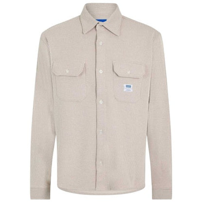 Front - Hugo Mens Ekynone Vertical Stripe Oxford Long-Sleeved Shirt