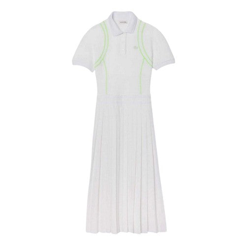 Front - Lacoste Womens/Ladies Neon Tape Polo Shirt Dress