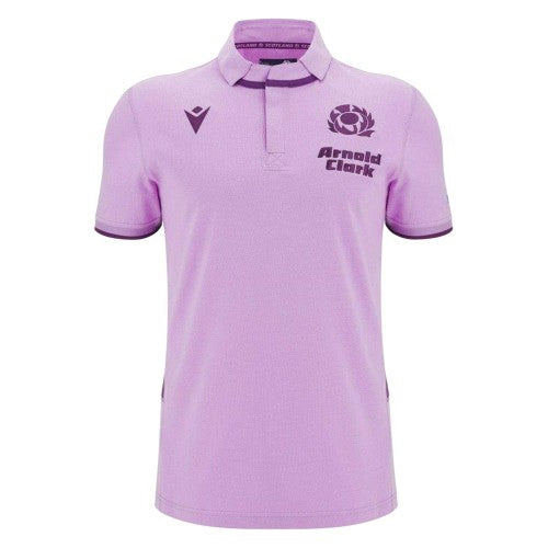 Front - Scotland RU Mens 25/26 Macron Polo Shirt