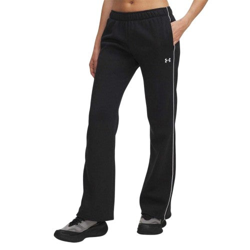 Front - Under Armour Womens/Ladies Rival Side Stripe Flared Sweatpants