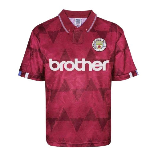 Front - Score Draw Mens 1989 Manchester City FC Away Shirt