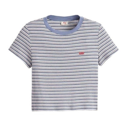 Front - Levis Womens/Ladies Essential Sporty Striped Crop Top
