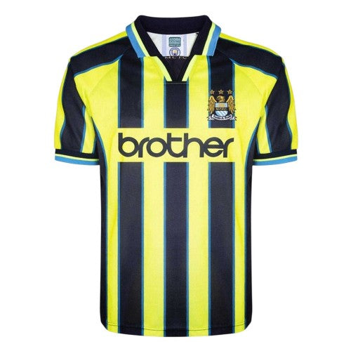 Front - Score Draw Mens Retro 1999 Manchester City FC Away Shirt