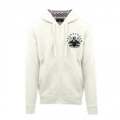Front - Aquascutum Mens Relaxed Fit Full Zip Hoodie