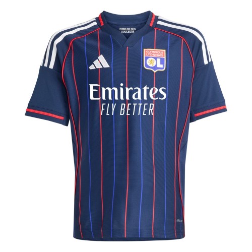 Front - Adidas Childrens/Kids 25/26 Olympique Lyonnais Away Jersey