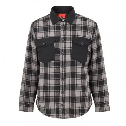 Front - Luke Mens Valley Plaid Chest Pocket Overshirt