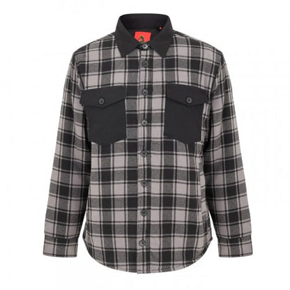 Front - Luke Mens Valley Plaid Chest Pocket Overshirt