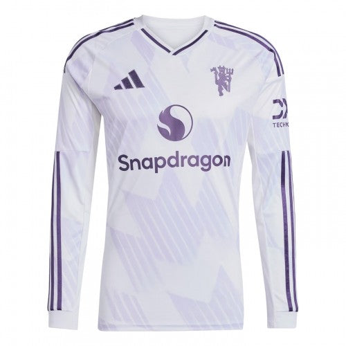 Front - Adidas Mens 25/26 Manchester United FC Long-Sleeved Away Jersey