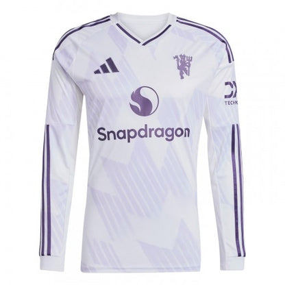 Front - Adidas Mens 25/26 Manchester United FC Long-Sleeved Away Jersey