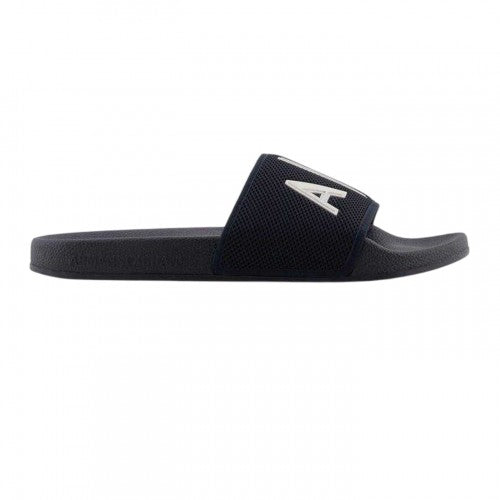 Front - Armani Exchange Mens Logo Flat Slides