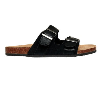 Front - Threadbare Mens Atticus Double Buckle Flat Sliders