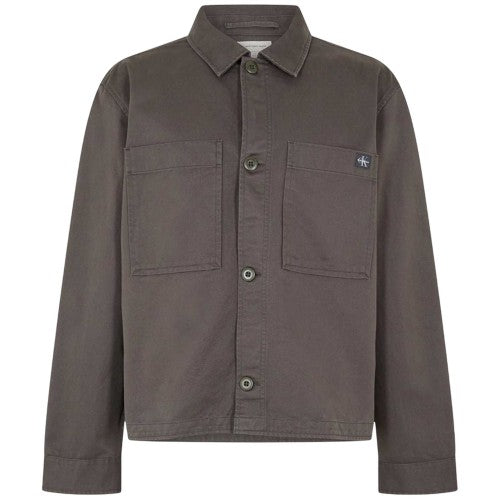Front - Calvin Klein Mens Logo Collared Overshirt