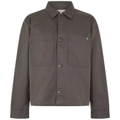 Front - Calvin Klein Mens Logo Collared Overshirt