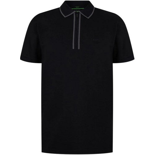 Front - Boss Mens Quarter Zip Regular Short-Sleeved Polo Shirt