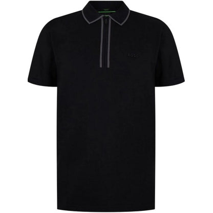 Front - Boss Mens Quarter Zip Regular Short-Sleeved Polo Shirt