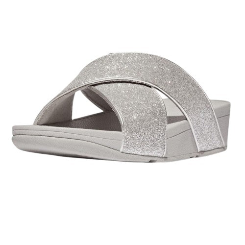 Front - FitFlop Womens/Ladies Glitterdust Cross Strap Sandals