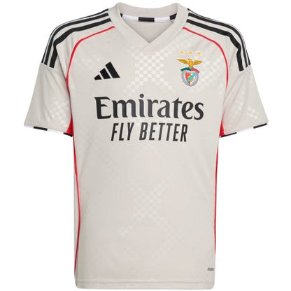 Front - Adidas Childrens/Kids 25/26 SL Benfica Away Jersey