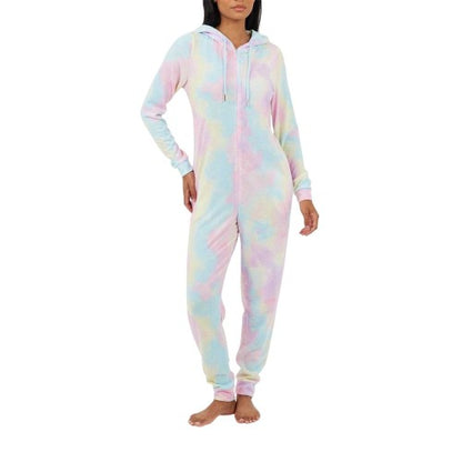 Front - Brave Soul Womens/Ladies It Was All A Dream Tie Dye Slim All-In-One Nightwear