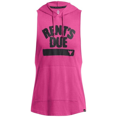 Front - Under Armour Mens Project Rock Graphic Print Sleeveless Hoodie