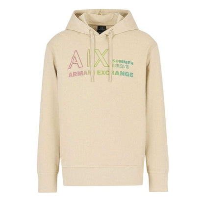 Front - Armani Exchange Mens Summer Beats Gradient Logo Hoodie