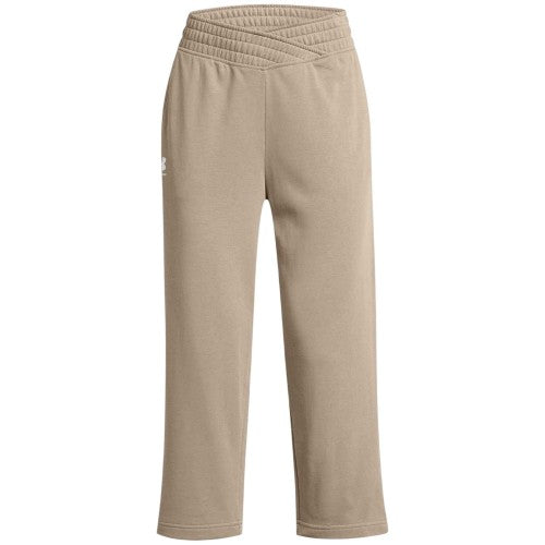 Front - Under Armour Womens/Ladies Terry Towel Cropped Wide Leg Tracksuit Bottoms
