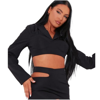 Front - Missy Empire Womens/Ladies Polyester Cropped Blazer