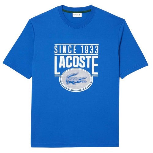 Front - Lacoste Mens Printed Heavy Cotton Loose Fit T-Shirt