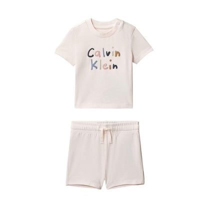 Front - Calvin Klein Baby Logo T-Shirt & Shorts Set (Pack of 2)