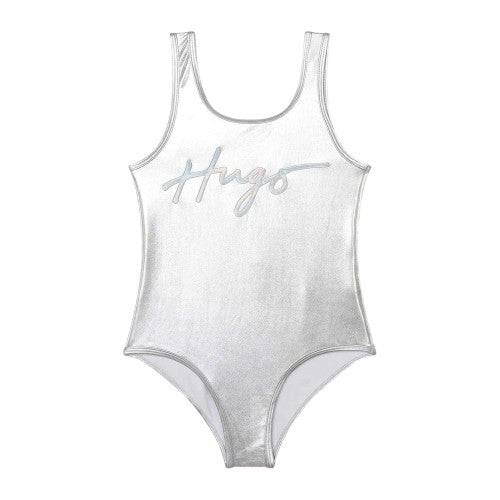 Front - Hugo Girls Logo One Piece Swimsuit