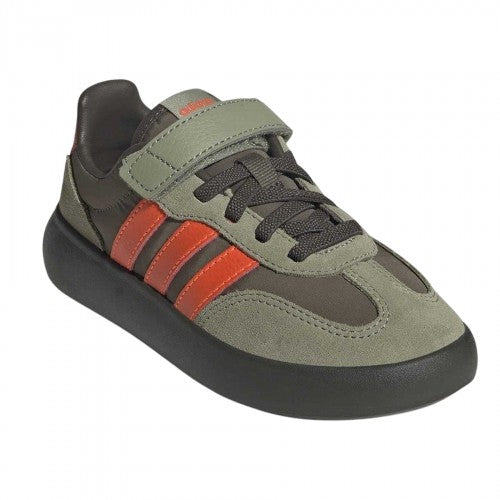 Front - Adidas Childrens/Kids Barreda 3 Stripes Leather Flatform Trainers