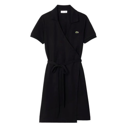 Front - Lacoste Womens/Ladies V Neck Short-Sleeved Wrap Dress