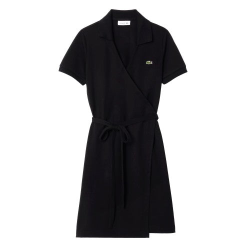 Front - Lacoste Womens/Ladies V Neck Short-Sleeved Wrap Dress