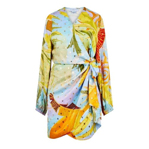 Front - Never Fully Dressed Womens/Ladies Floral V Neck Long-Sleeved Wrap Dress