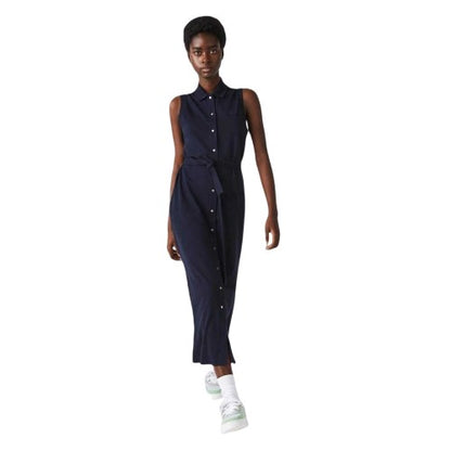 Front - Lacoste Womens/Ladies Collared T-Shirt Dress