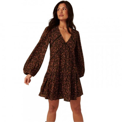 Front - Nobody´s Child Womens/Ladies Marley Ditsy Print Tiered Mini Dress