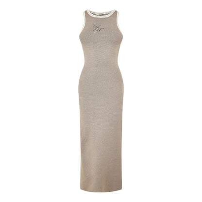 Front - Jack Wills Womens/Ladies Ribbed Crew Neck Slim Maxi Dress