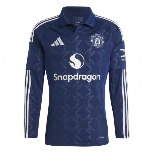 Front - Adidas Mens 24/25 Manchester United FC Long-Sleeved Away Shirt
