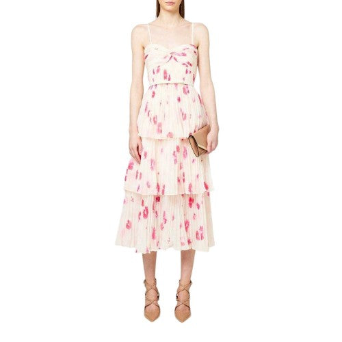 Front - Self-Portrait Womens/Ladies Tiered Midi Dress