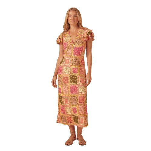Front - Nobody´s Child Womens/Ladies Layla Floral Patchwork V Neck Midi Dress