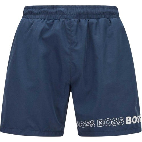 Front - Boss Mens Logo Polyester Swim Shorts
