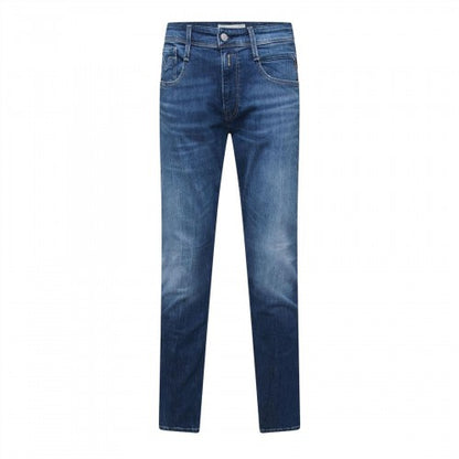 Front - Replay Mens Anbass Cotton Blend Slim Jeans