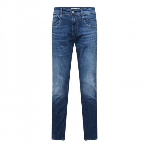 Front - Replay Mens Anbass Cotton Blend Slim Jeans