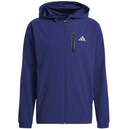 Front - Adidas Mens Polyester Hooded Slim Track Jacket