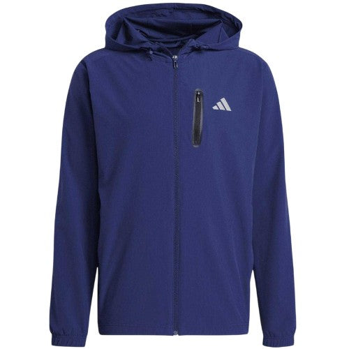 Front - Adidas Mens Polyester Hooded Slim Track Jacket
