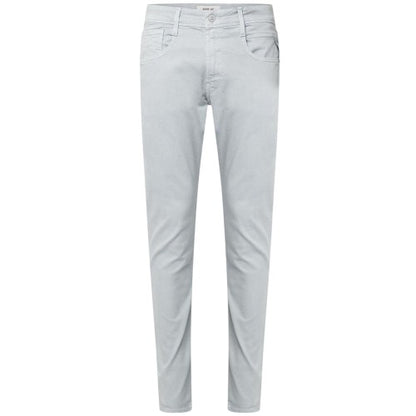 Front - Replay Mens Anbass Cotton Blend Plain Slim Jeans