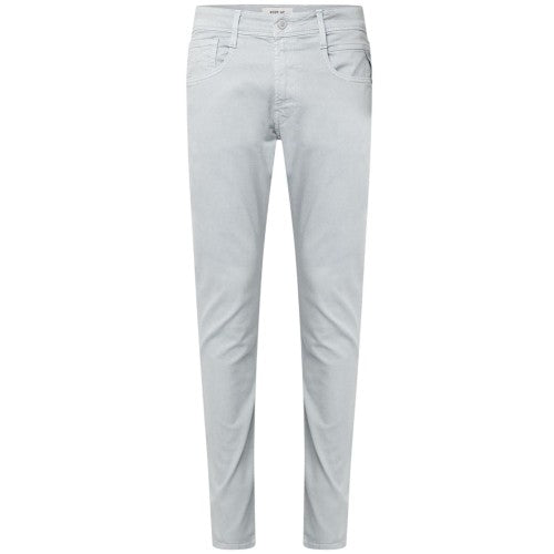 Front - Replay Mens Anbass Cotton Blend Plain Slim Jeans