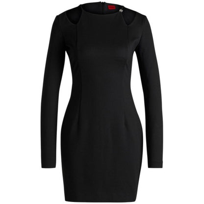 Front - Hugo Boss Womens/Ladies Kalypso Crew Neck Long-Sleeved Mini Dress