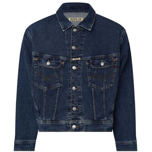Front - Replay Mens Cotton Comfort Denim Jacket