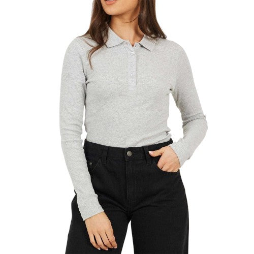 Front - Brave Soul Womens/Ladies Ribbed Polo Shirt