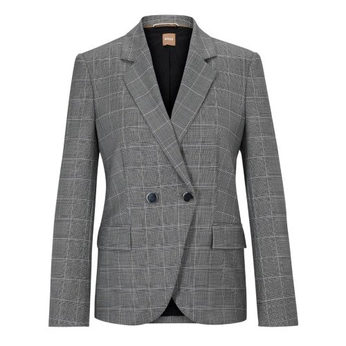 Front - Boss Womens/Ladies Plaid Double-Breasted Suit Jacket